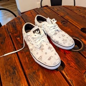 Adidas white sneakers with cool design